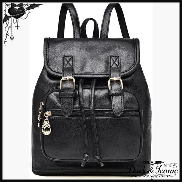 Mini Vegan Leather Backpack, Lightweight Daypack with Multiple Pockets main image 4